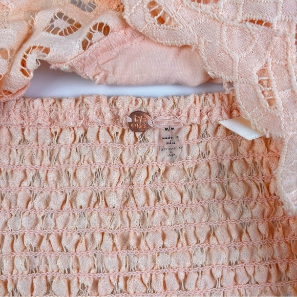 Free People Peach Nude Lace Bralette sz Medium - Picture 7 of 8